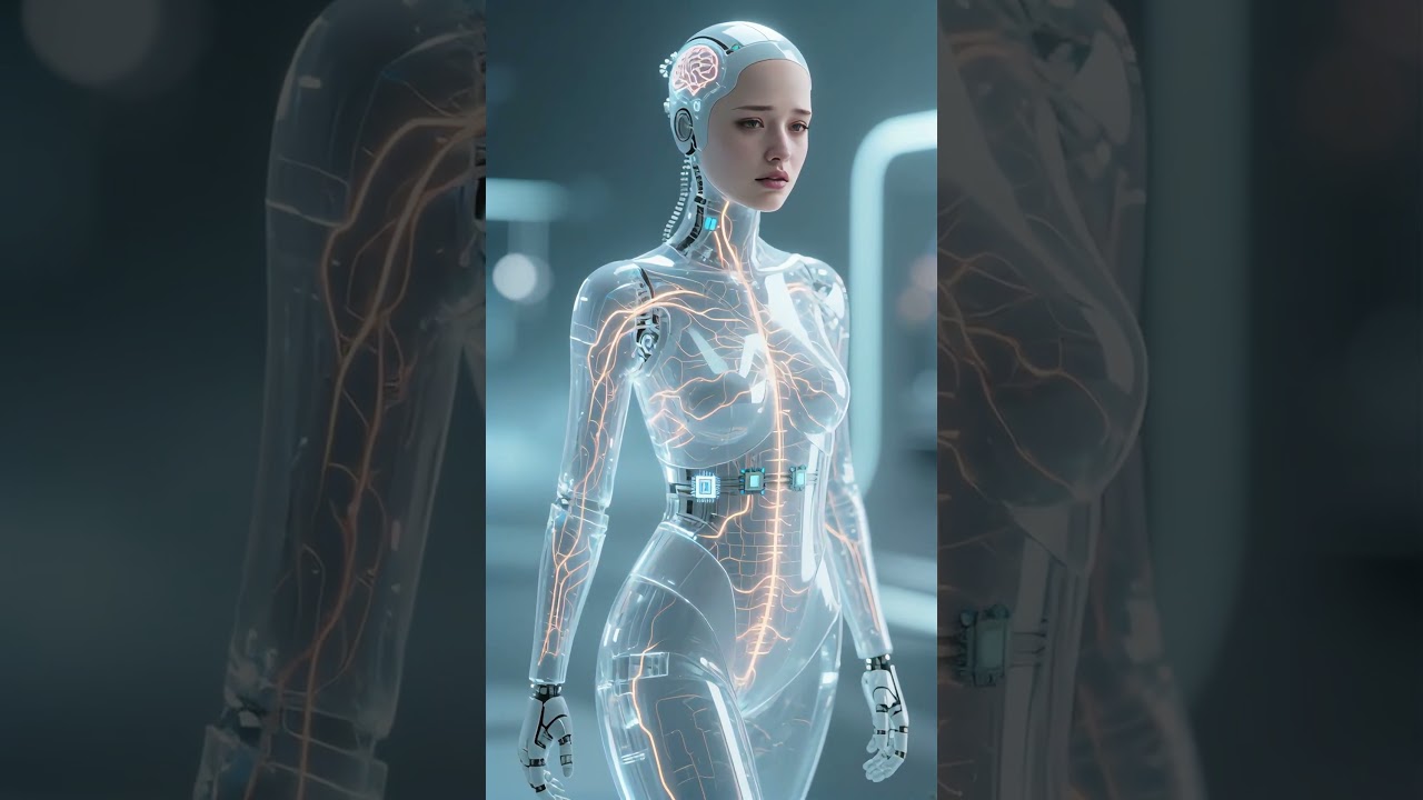 Üç Boyutlu İç Yapısı Görünen Güzel Dişi Robot - Eğitim ve Endüstriyel Kullanım #robot
